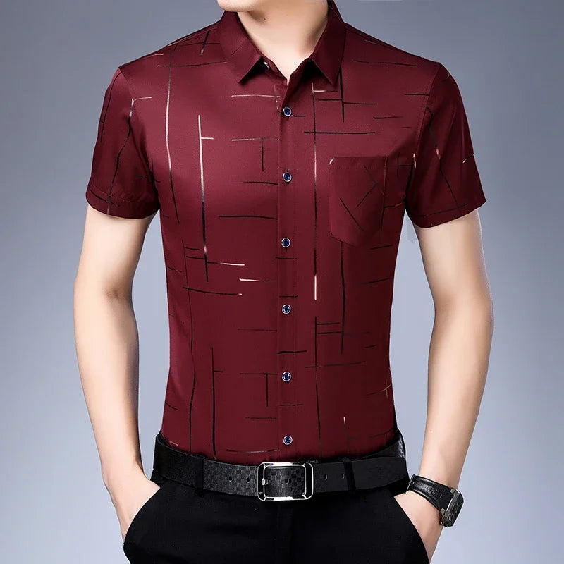 Men's Casual Short Sleeve Shirt | Wrinkle Resistant Top 5