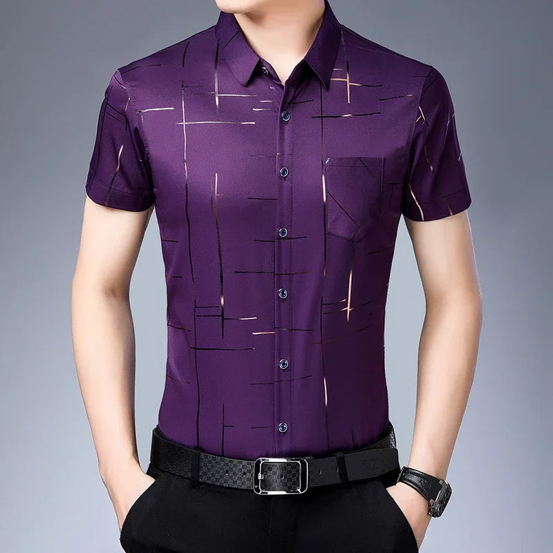 Men's Casual Short Sleeve Shirt | Wrinkle Resistant Top 6