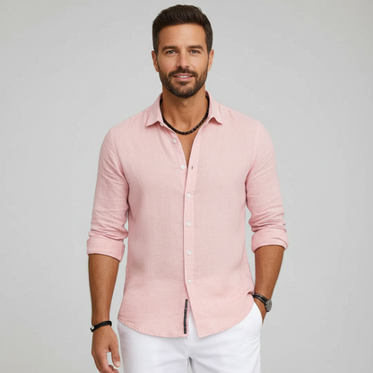 Men's Linen Shirt | Casual Long Sleeve Summer Wear 3