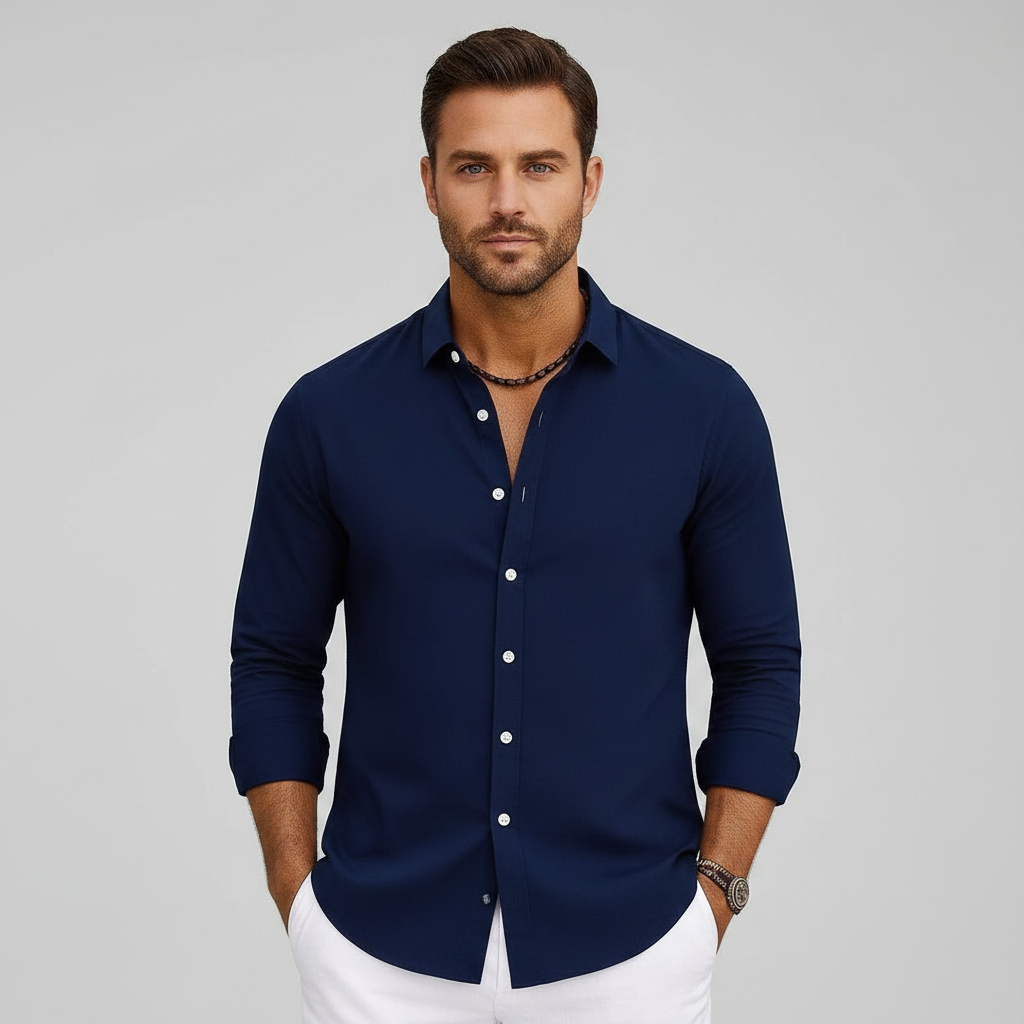 Men's Linen Shirt | Casual Long Sleeve Summer Wear 4