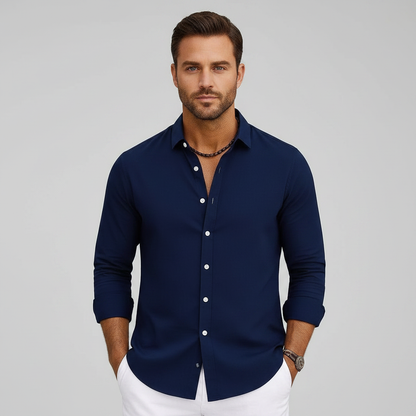 Men's Linen Shirt | Casual Long Sleeve Summer Wear 4