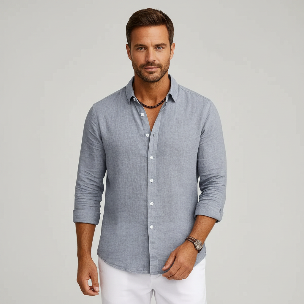Men's Linen Shirt | Casual Long Sleeve Summer Wear 5