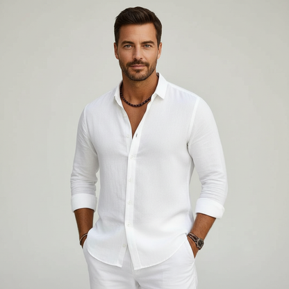 Men's Linen Shirt | Casual Long Sleeve Summer Wear 6