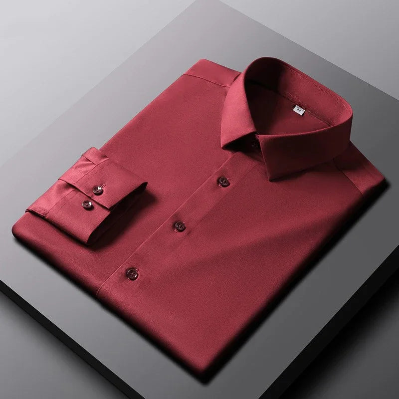 Men's Solid Color Long Sleeve Shirt | Dress Shirt 0