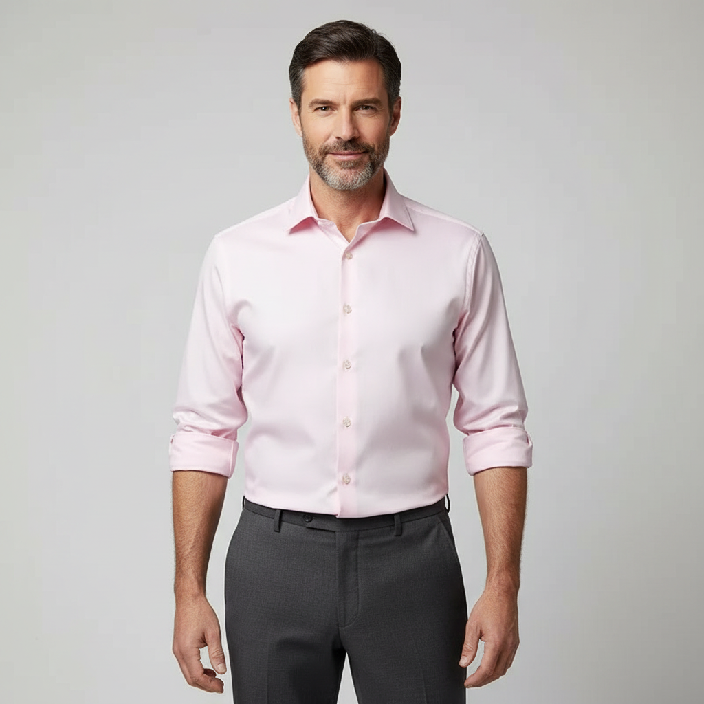 Men's Solid Color Long Sleeve Shirt | Dress Shirt 1