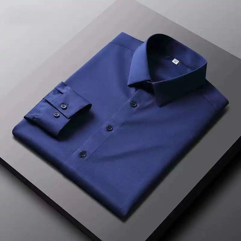 Men's Solid Color Long Sleeve Shirt | Dress Shirt 10