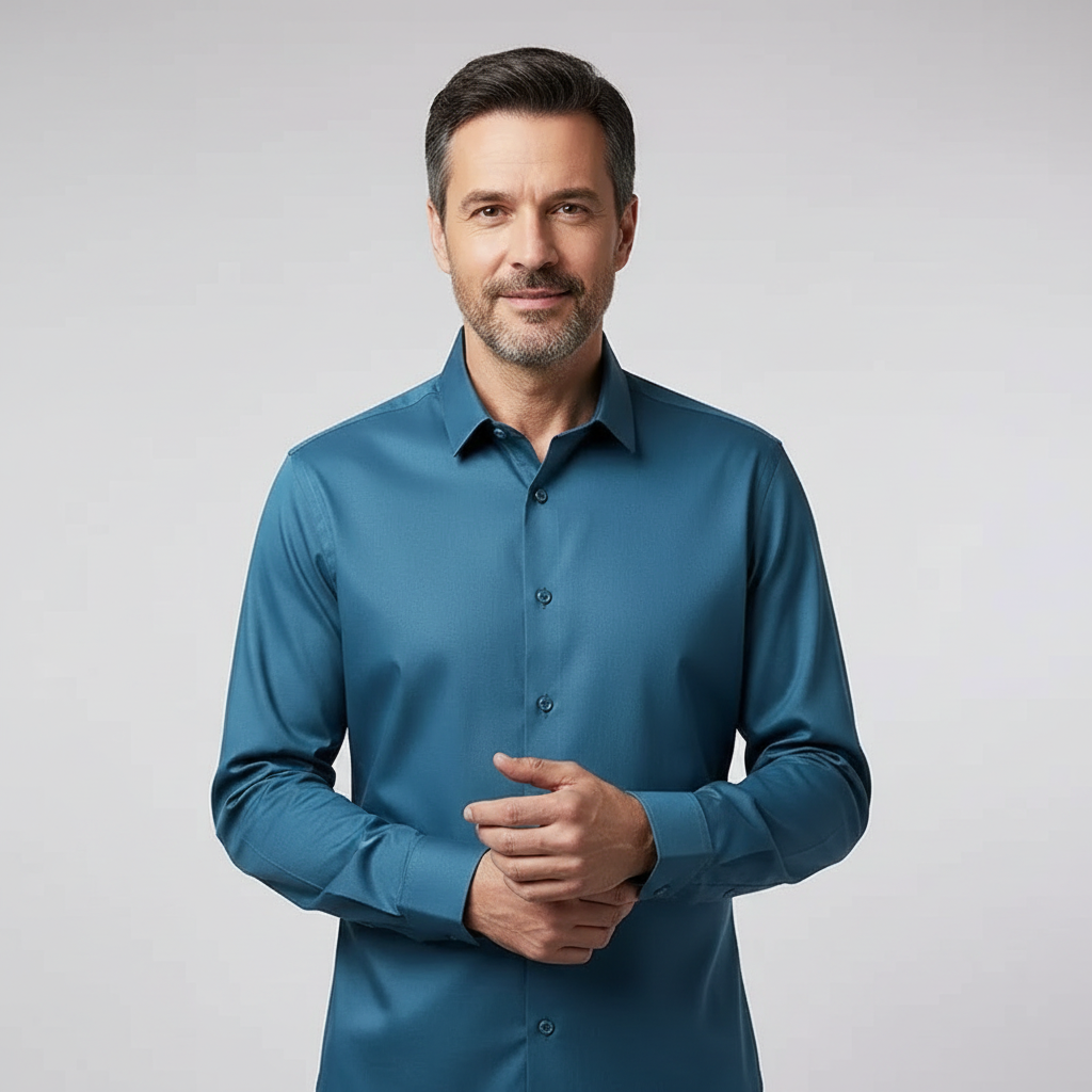Men's Solid Color Long Sleeve Shirt | Dress Shirt 3
