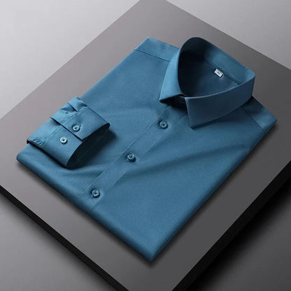 Men's Solid Color Long Sleeve Shirt | Dress Shirt 4