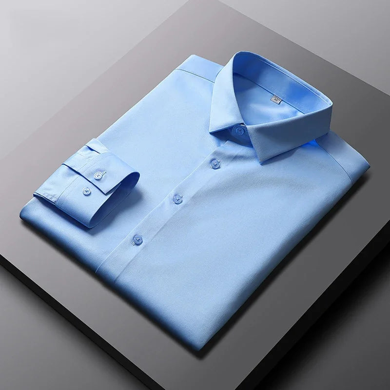 Men's Solid Color Long Sleeve Shirt | Dress Shirt 6