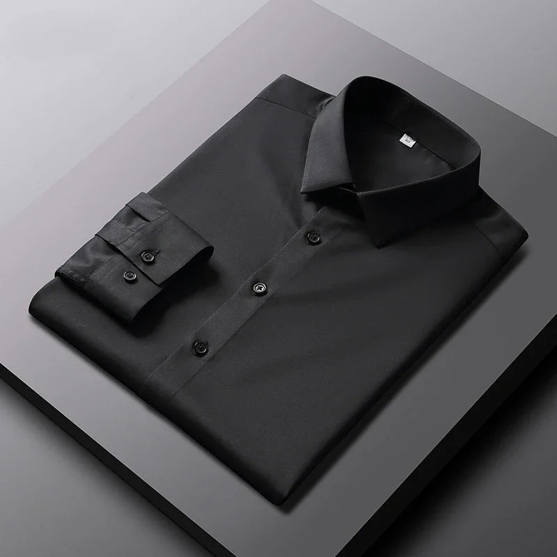 Men's Solid Color Long Sleeve Shirt | Dress Shirt 8