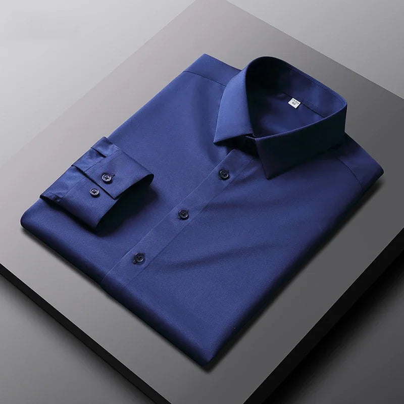 Men's Solid Color Long Sleeve Shirt | Dress Shirt 9