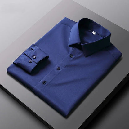Men's Solid Color Long Sleeve Shirt | Dress Shirt 9
